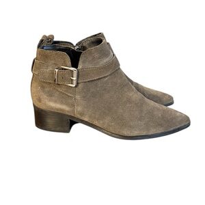 Marc Fisher Ireene Grey Suede Pointed Toe Ankle Boots - Women's 7.5 Medium